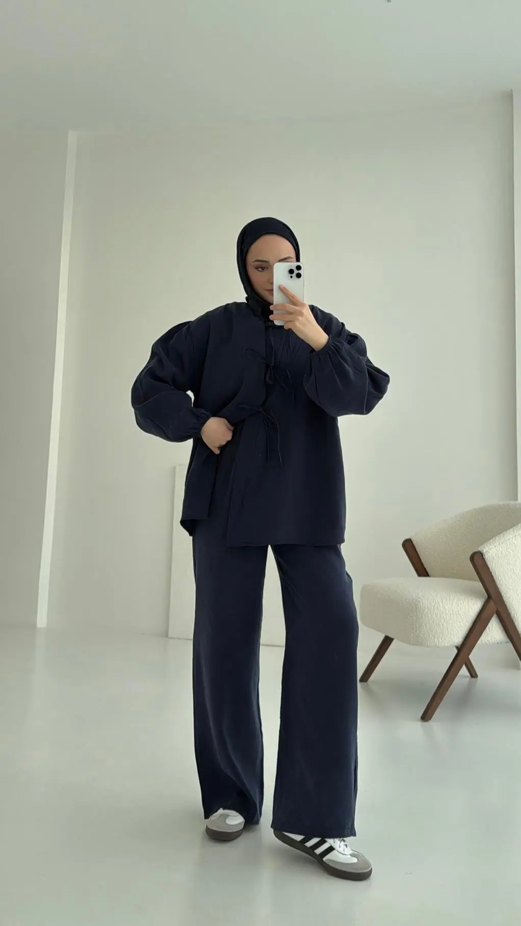 Tencel Bağlamalı Takım Lacivert