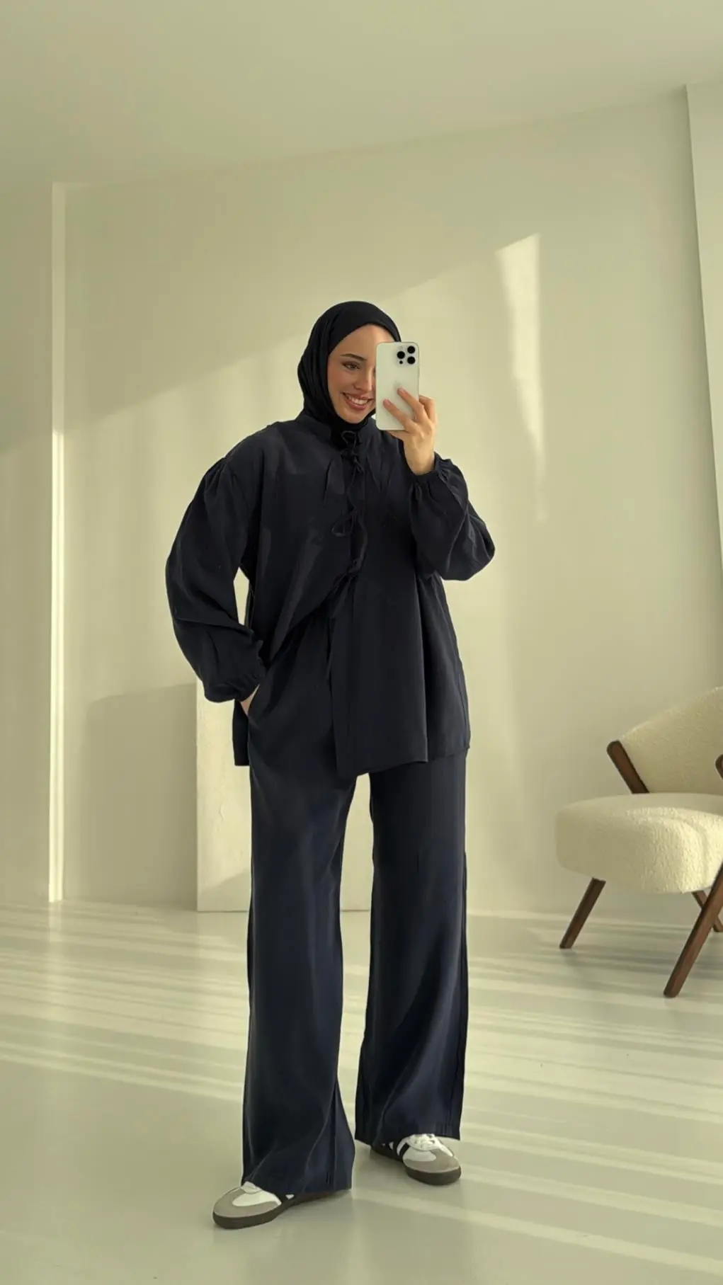Tencel Bağlamalı Takım Lacivert