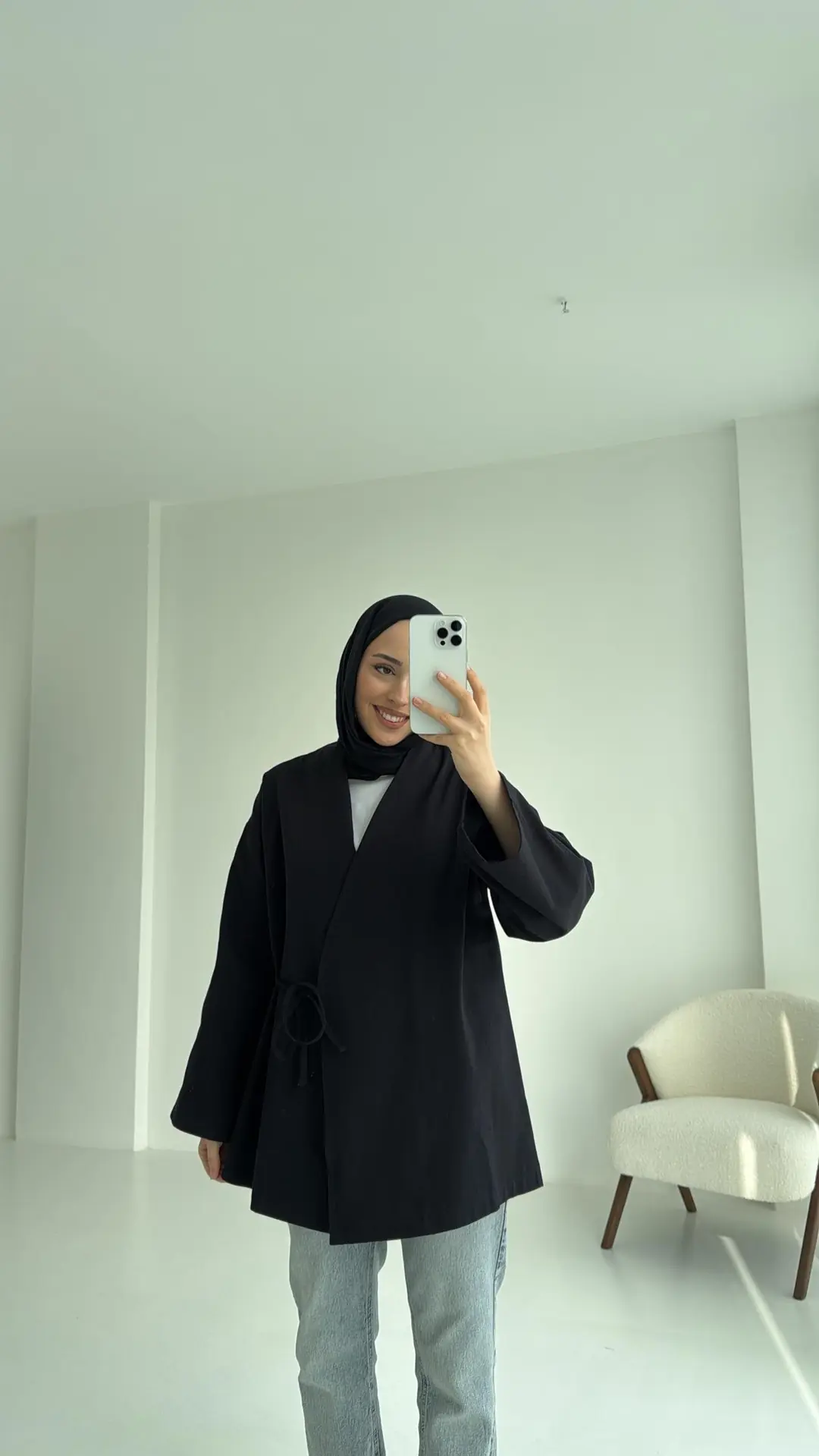 Yandan Bağlama Kimono Siyah