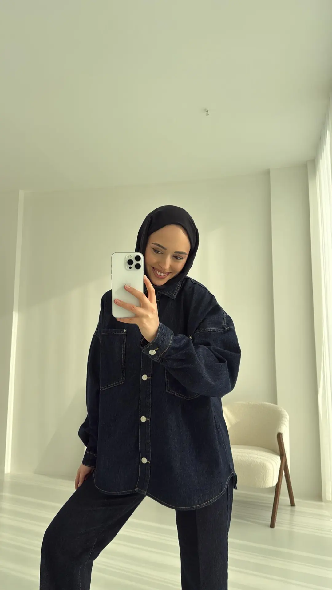 Lacivert Denim Ceket