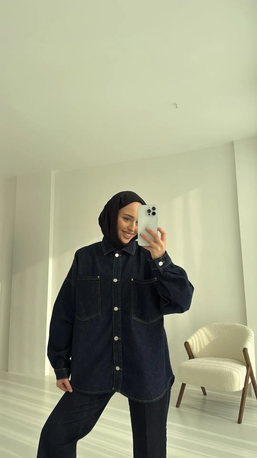 Lacivert Denim Ceket