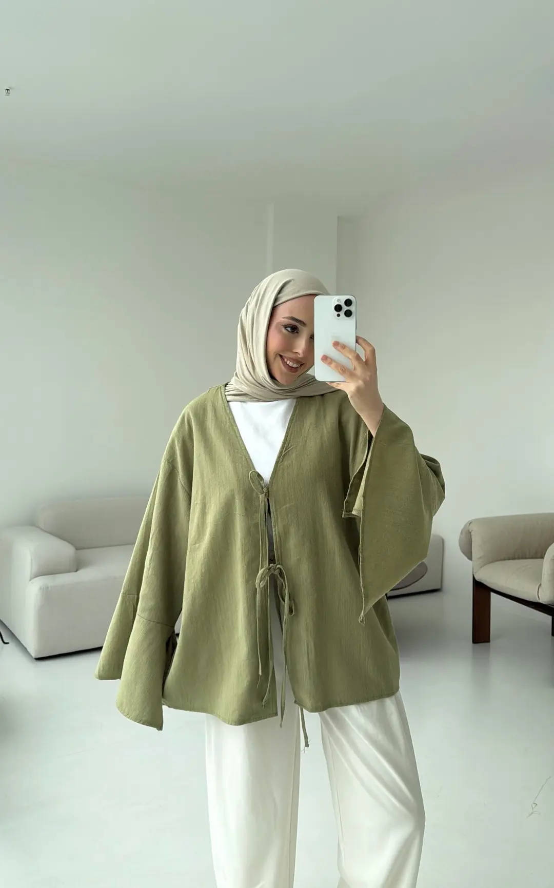 Kol Detay Kimono Çağla