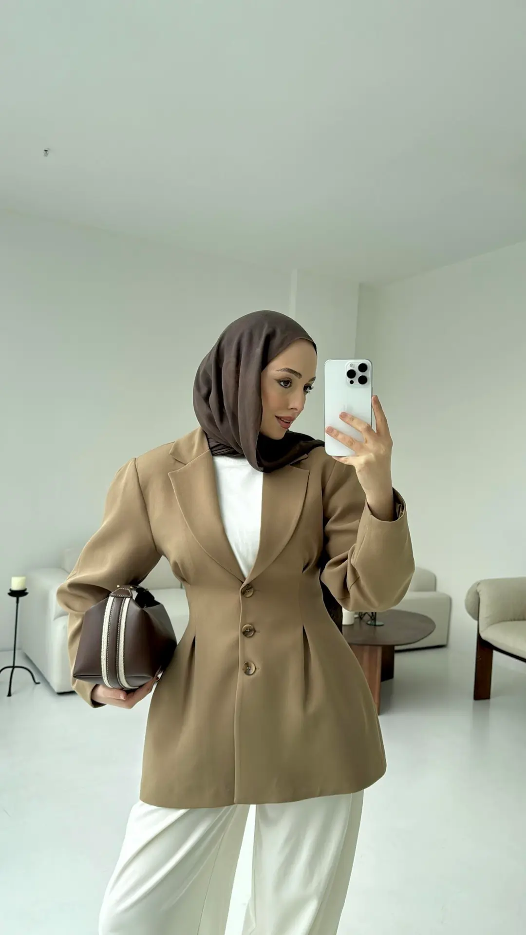 Belden Oturtmalı Tasarım Ceket Olive