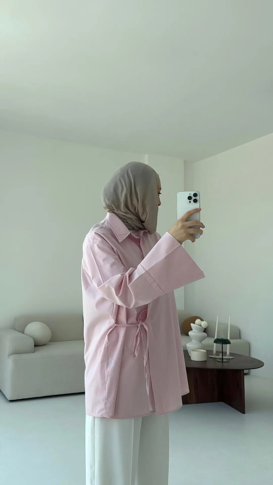Çapraz Bağlamalı Kol Detay Gömlek Pembe