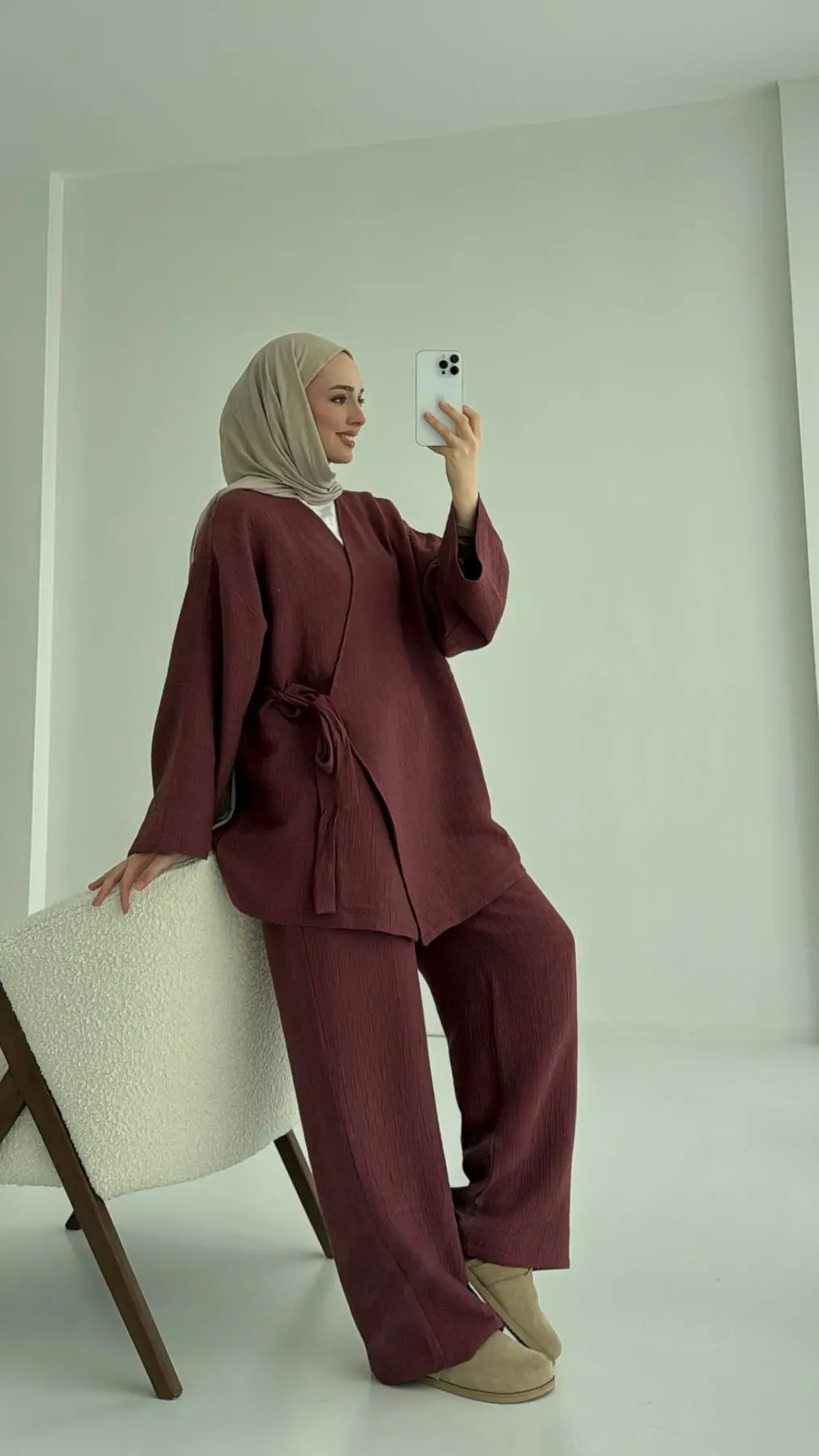 8532 Bağlamlı Takım Bordo