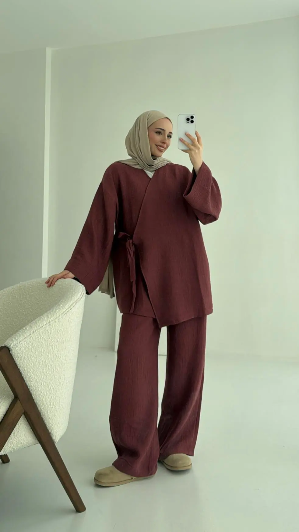 8532 Bağlamlı Takım Bordo