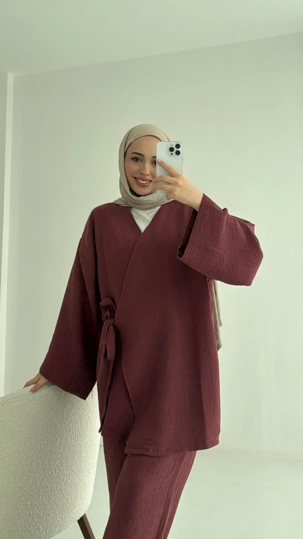 8532 Bağlamlı Takım Bordo