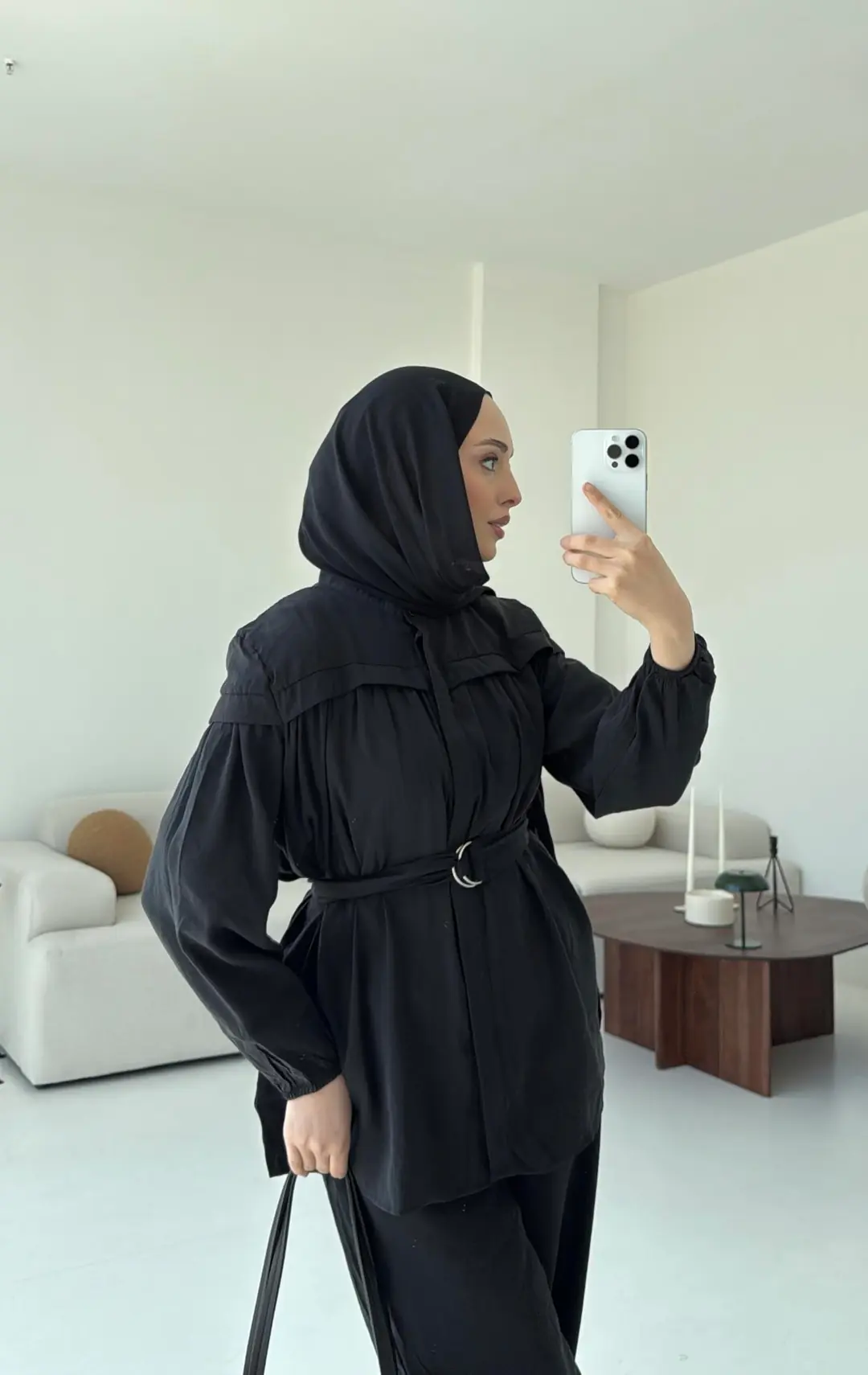Metal Tokalı Kemerli Takım Siyah