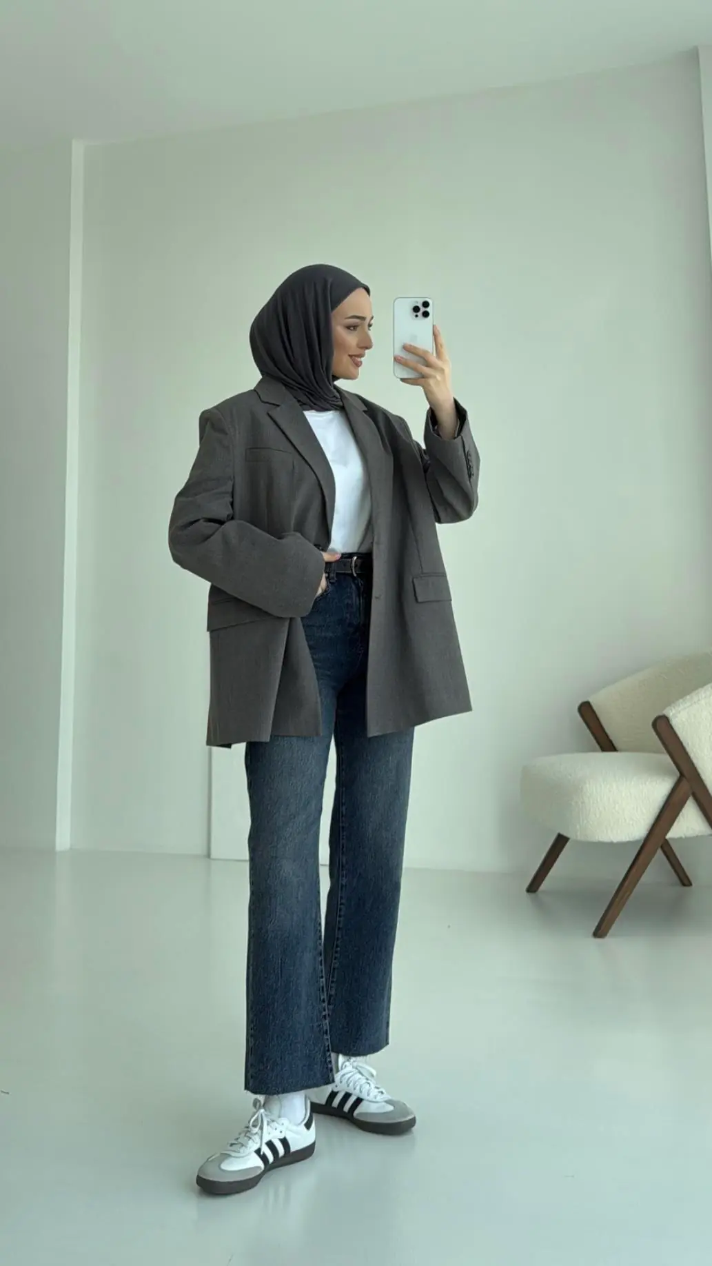 Yırtmaç Detaylı Oversize Blazer Ceket