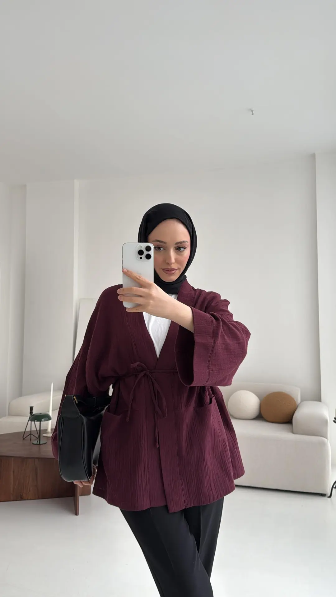 Müslin Kimono Bordo(Ön Sipariş)