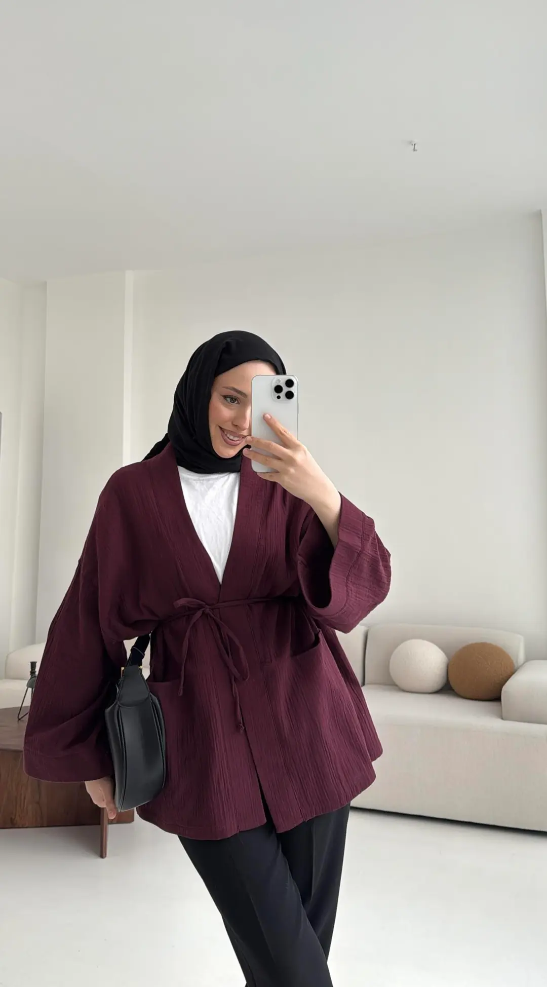Müslin Kimono Bordo(Ön Sipariş)