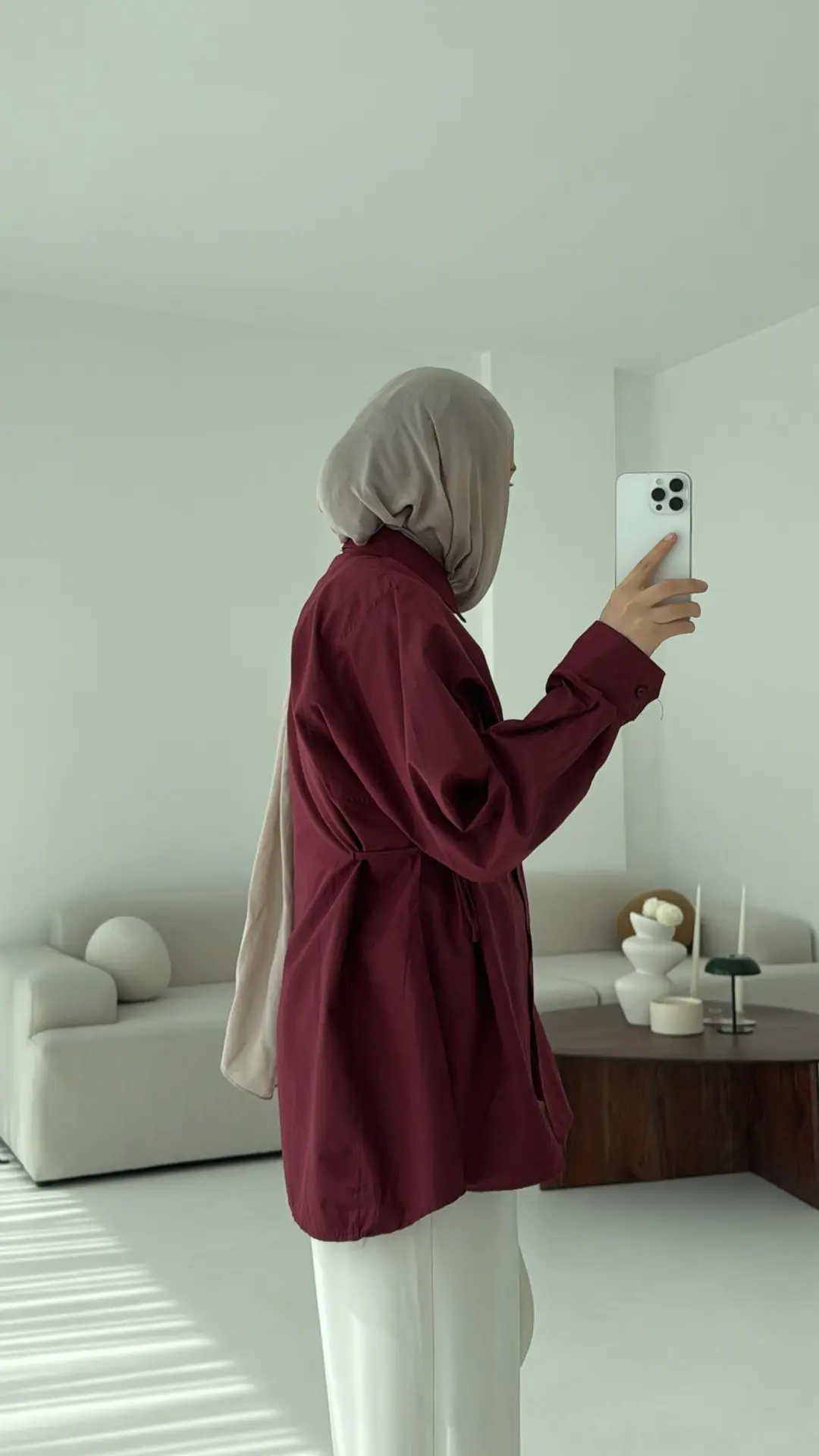 Yandan Bağlamalı Gömlek Bordo