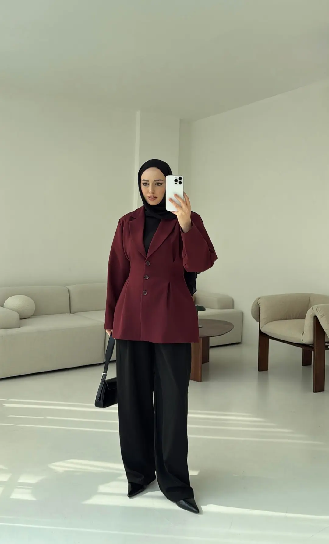 Belden Oturtmalı Tasarım Ceket Bordo