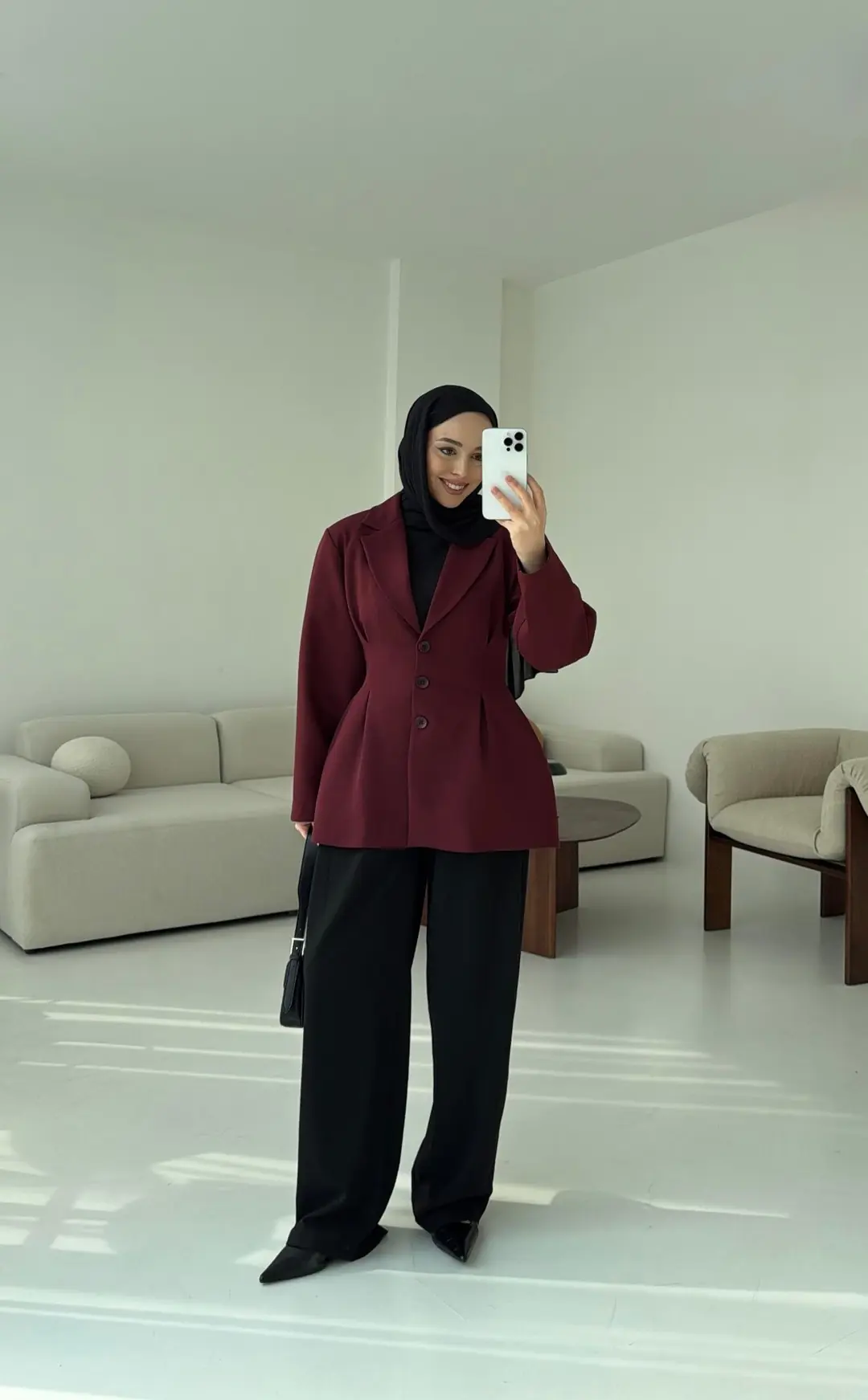 Belden Oturtmalı Tasarım Ceket Bordo