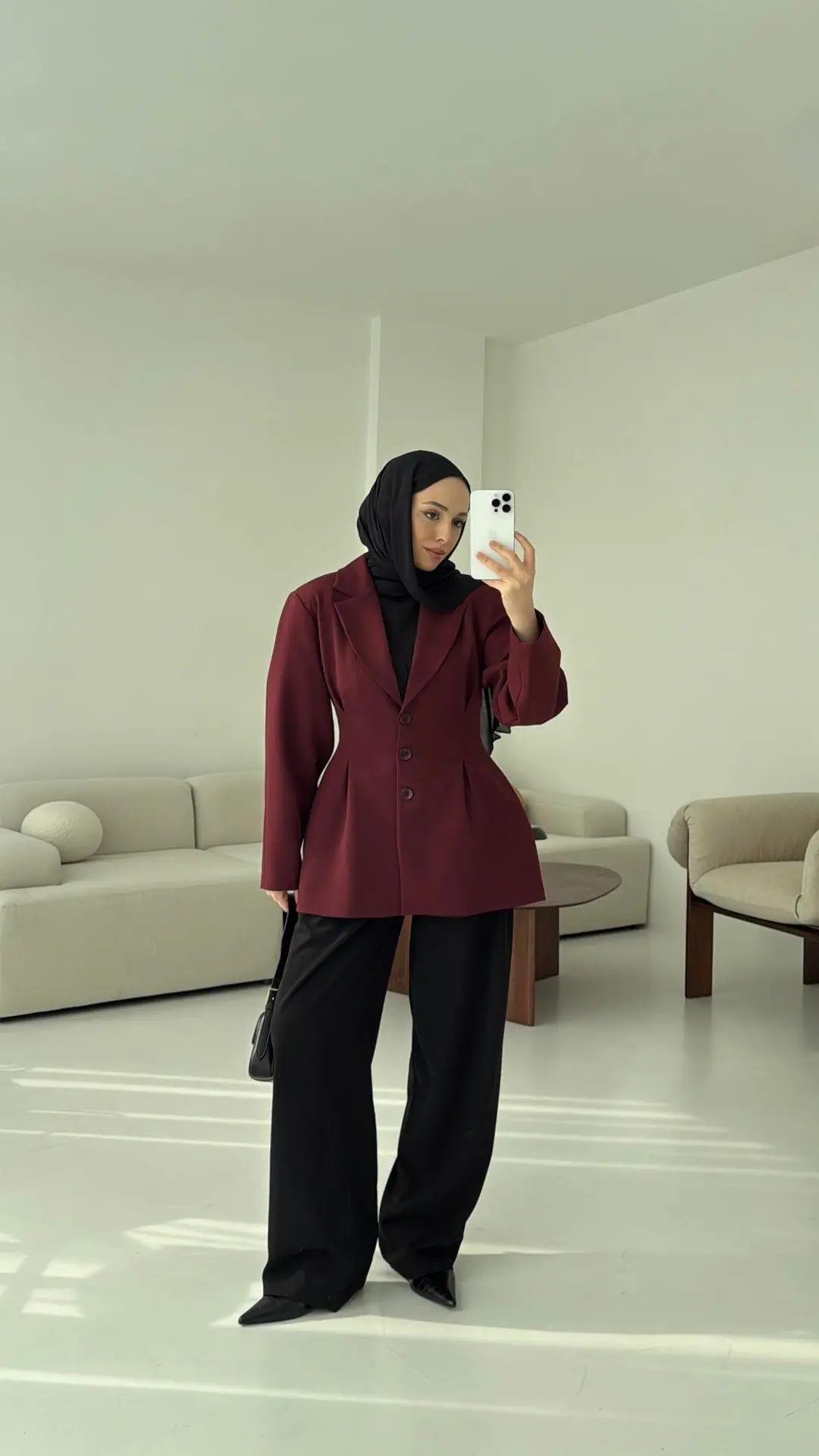 Belden Oturtmalı Tasarım Ceket Bordo