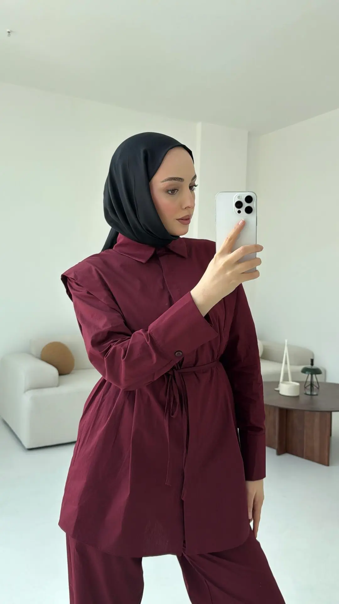 Poplin Bordo Takım