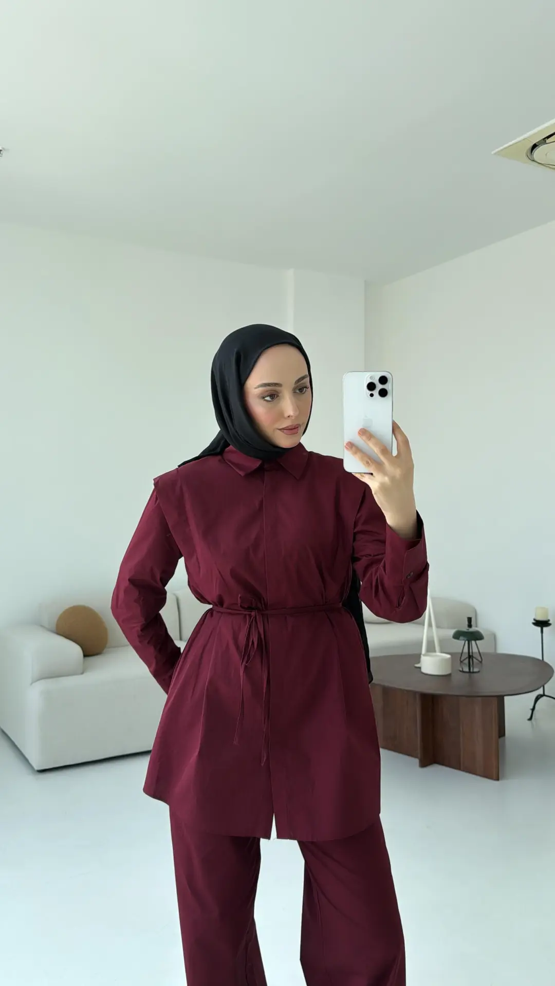 Poplin Bordo Takım