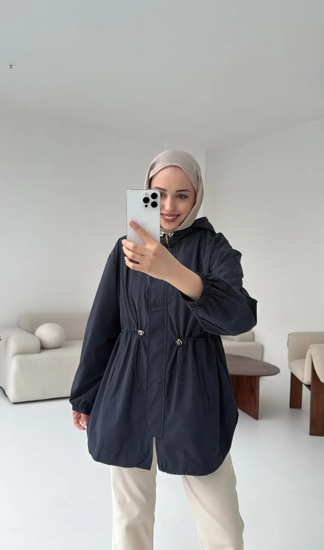 Fermuarlı Yağmurluk Lacivert