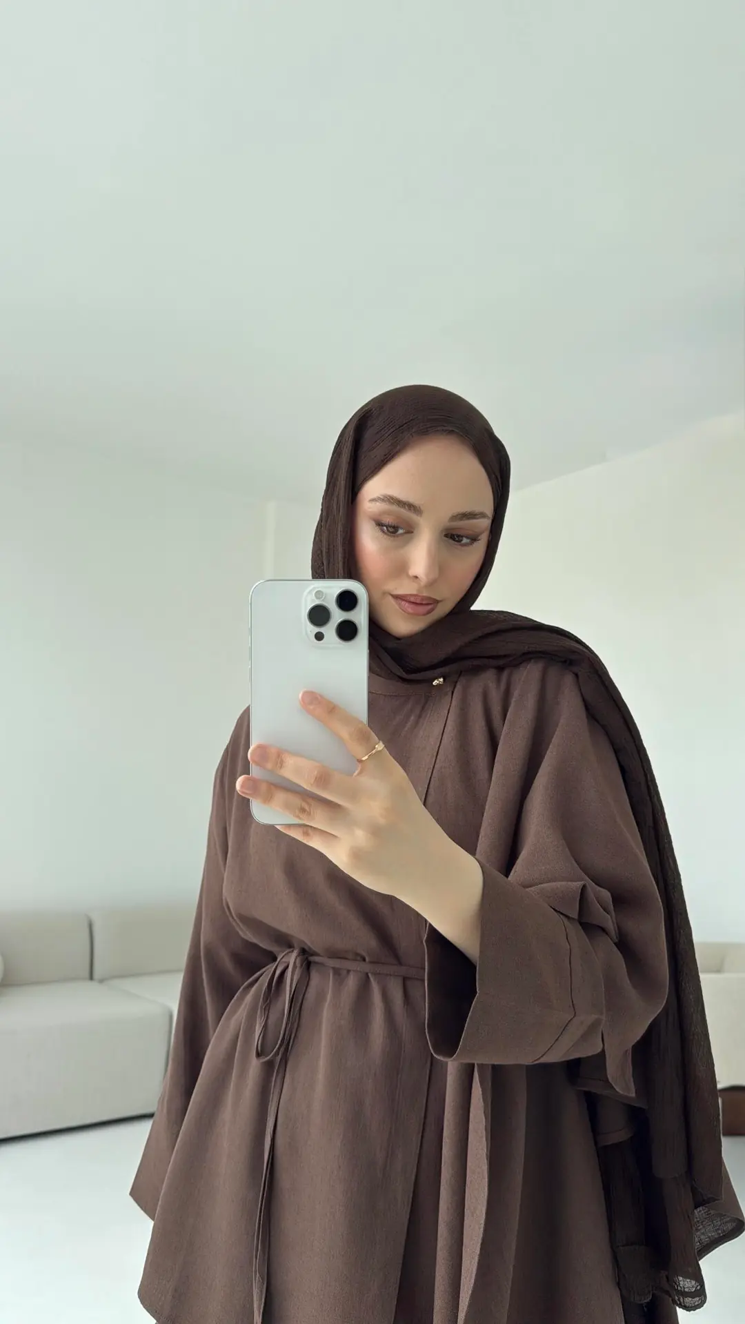 Volanlı Kimono Takım Kahve