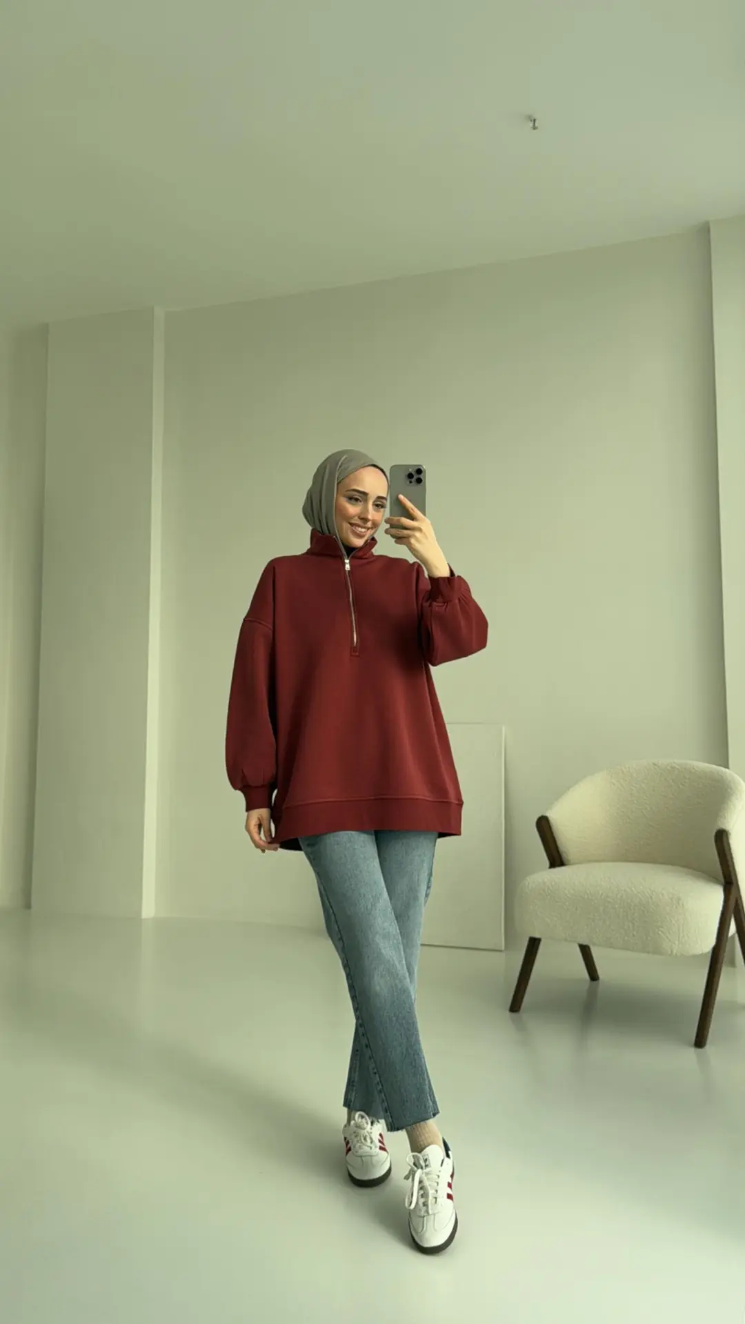 Yarım Zip Sweatshirt