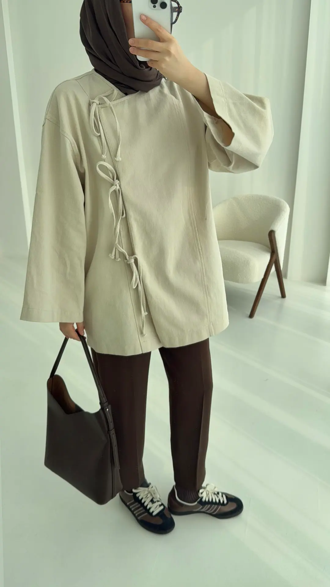 Gabardin Baglamalı Ceket/Kimono Taş