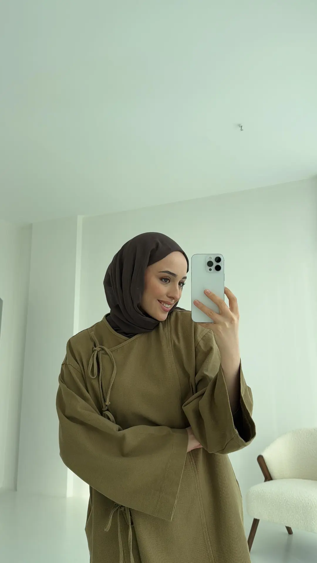 Gabardin Baglamalı Ceket/Kimono Olive