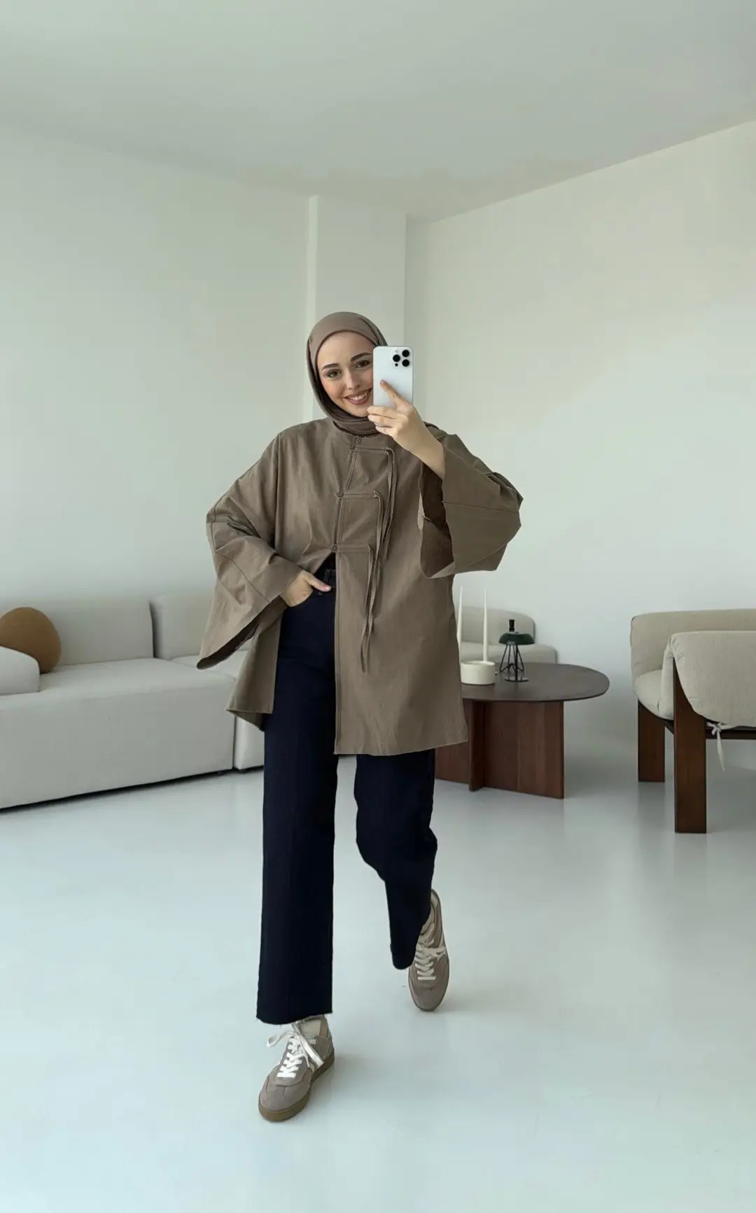 Geniş Kol Kimono Vizon