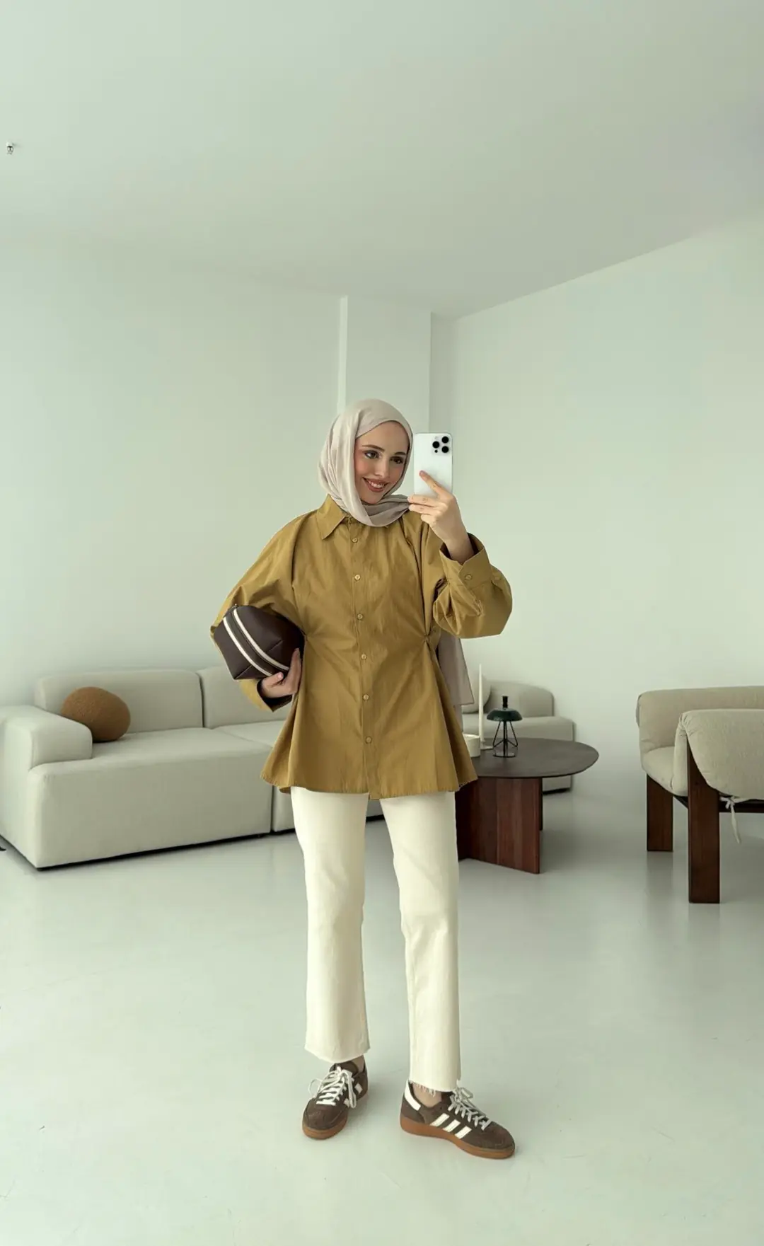 Yanları Düğmeli Gömlek Olive