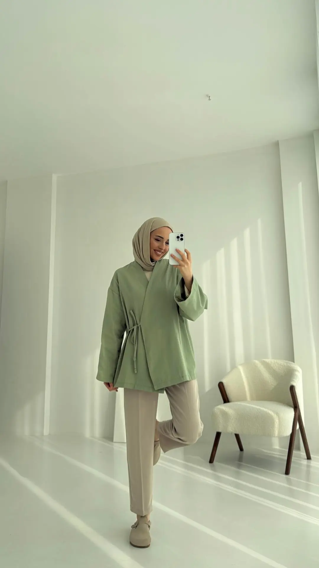 Yandan Bağlama Kimono Mint