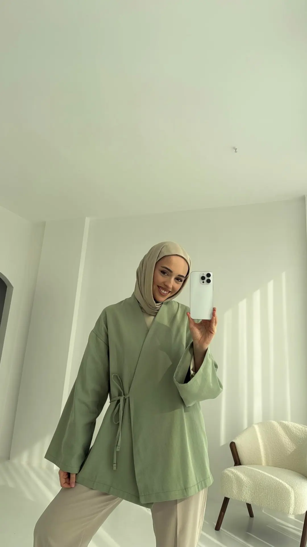 Yandan Bağlama Kimono Mint