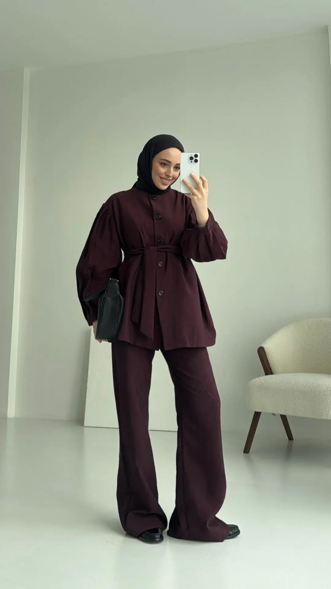 Bordo Düğmeli Takım Premium