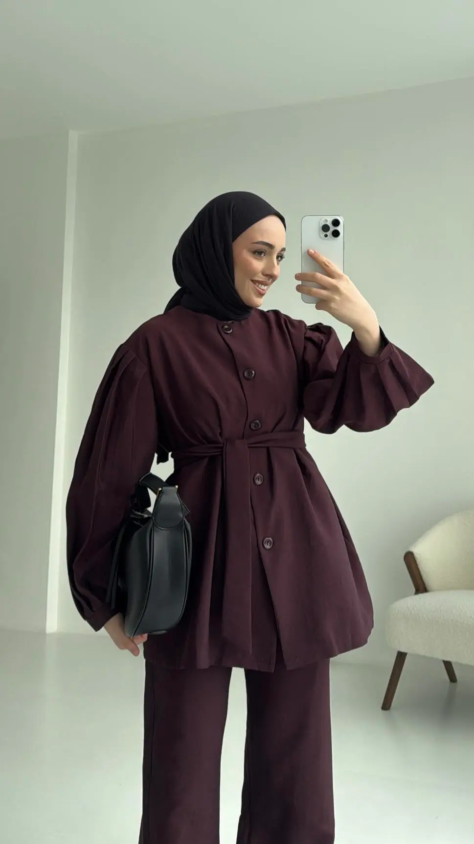 Bordo Düğmeli Takım Premium