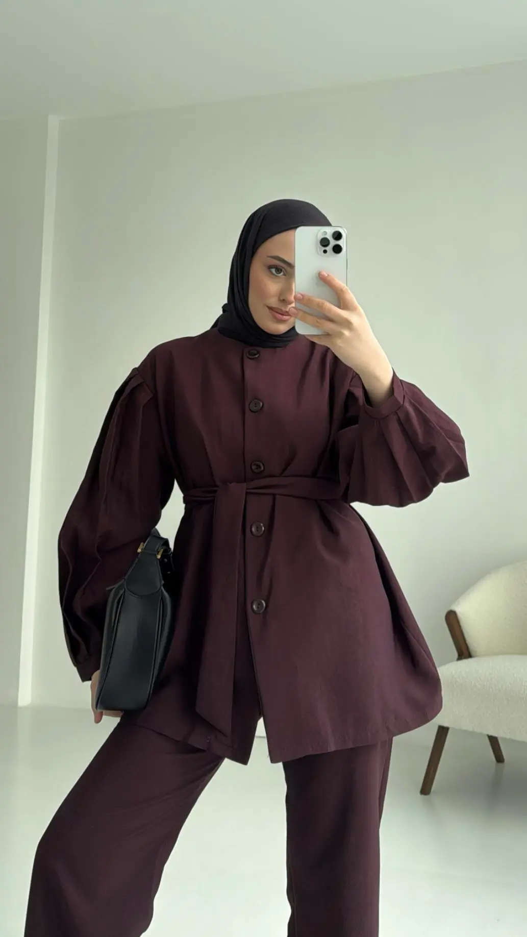 Bordo Düğmeli Takım Premium