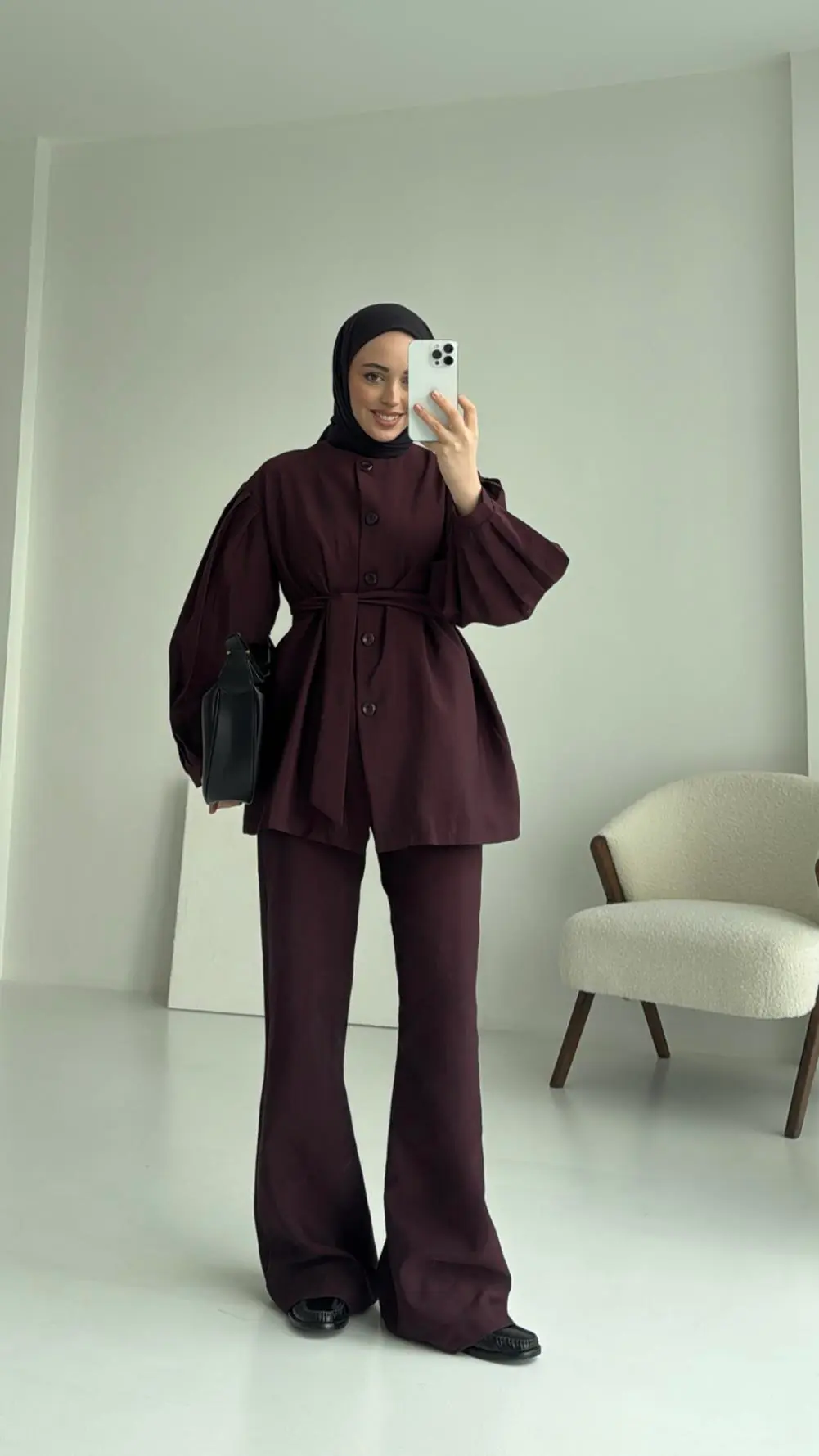 Bordo Düğmeli Takım Premium