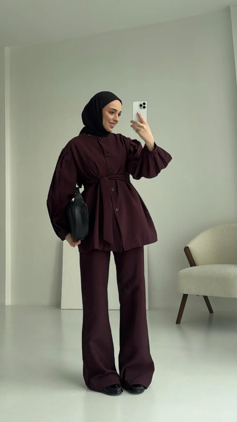 Bordo Düğmeli Takım Premium