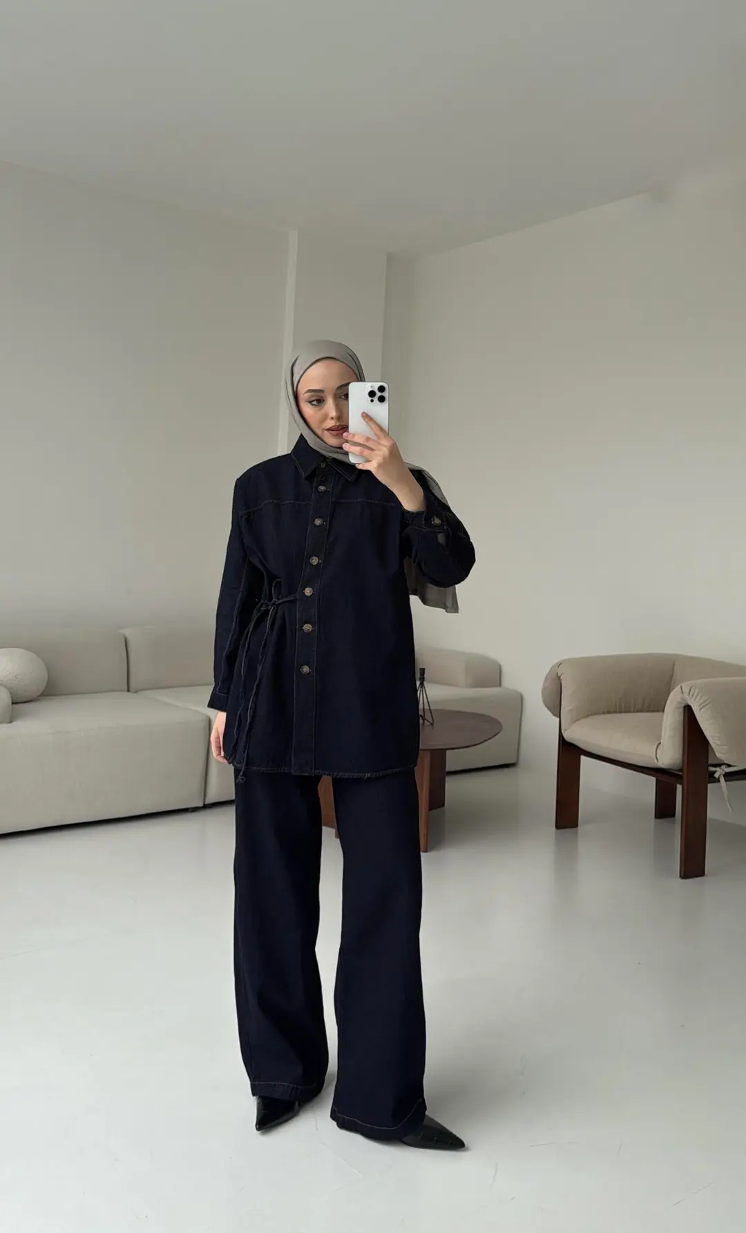 Denim Bağlamalı Takım