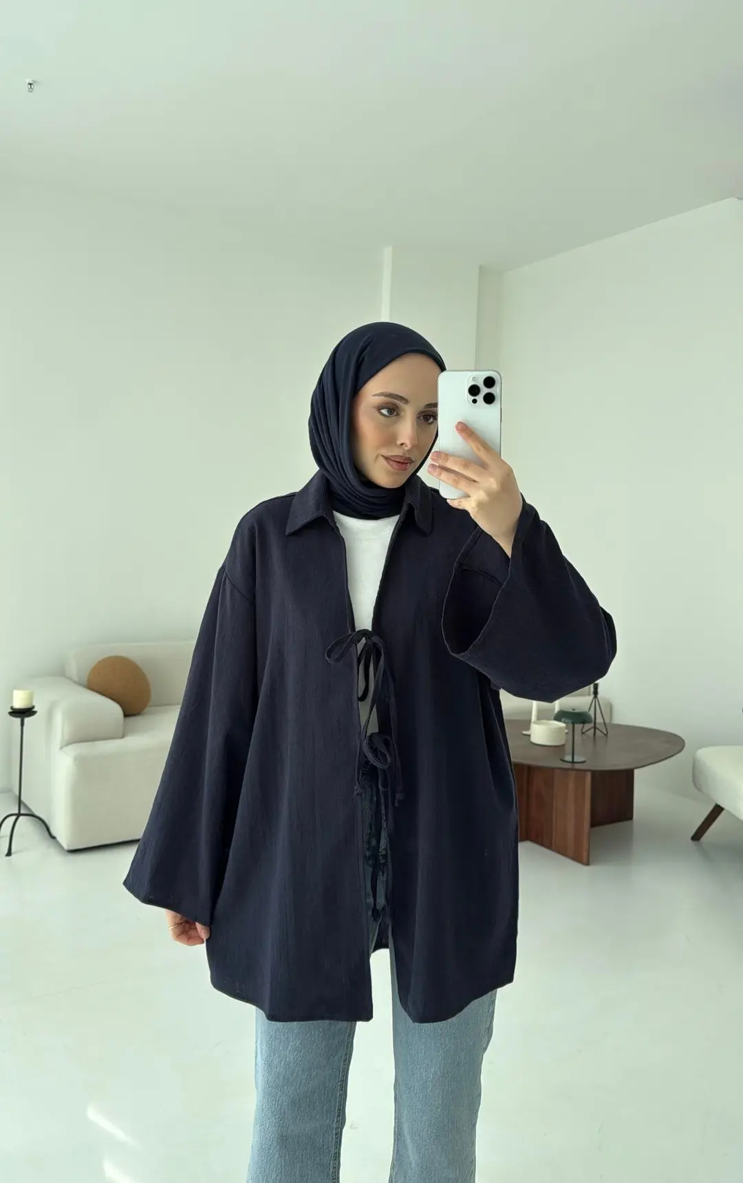 Uzun Kimono Lacivert