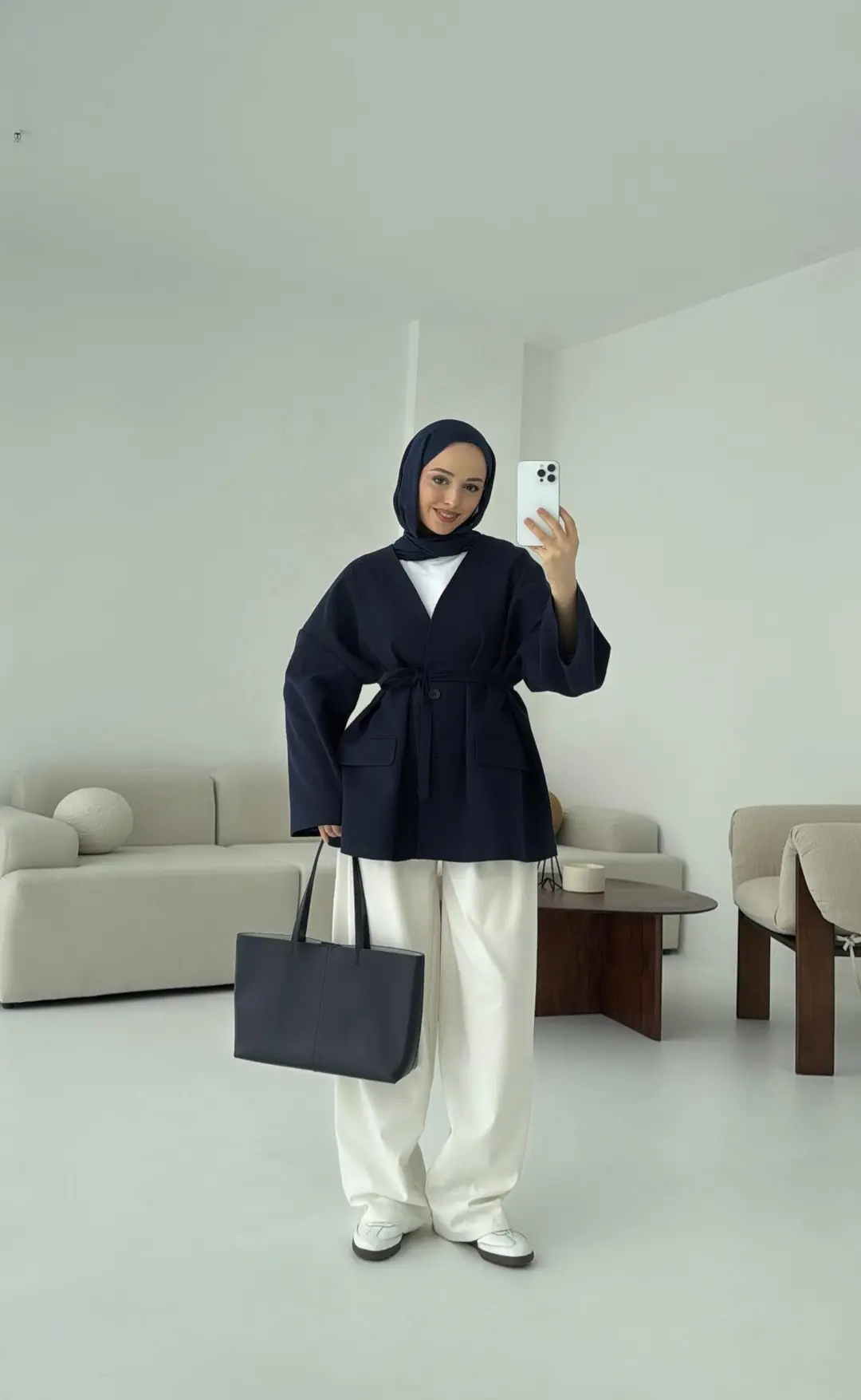 Düşük Omuz Oversize Lacivert Ceket