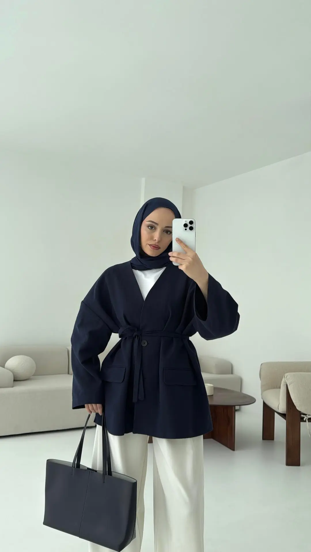 Düşük Omuz Oversize Lacivert Ceket