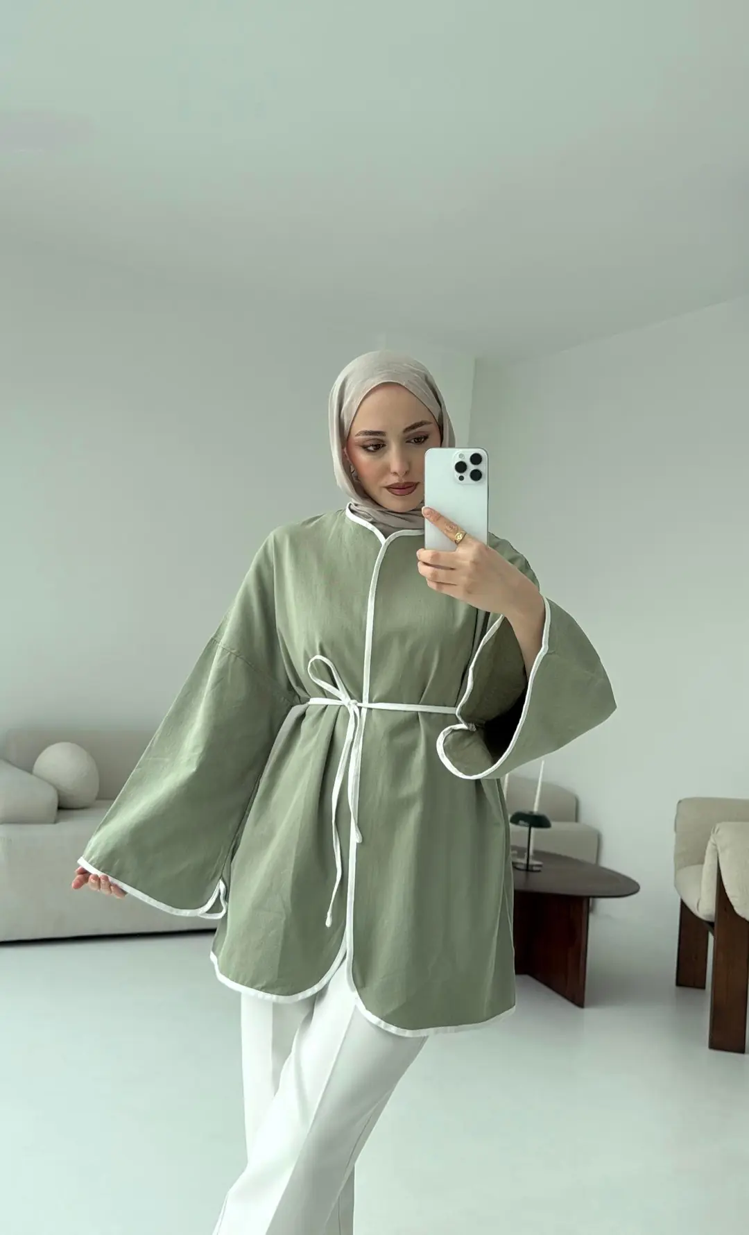 Seyyar Kemerli Kimono Çağla