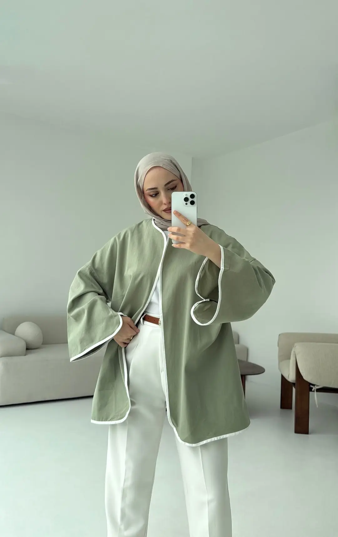 Seyyar Kemerli Kimono Çağla