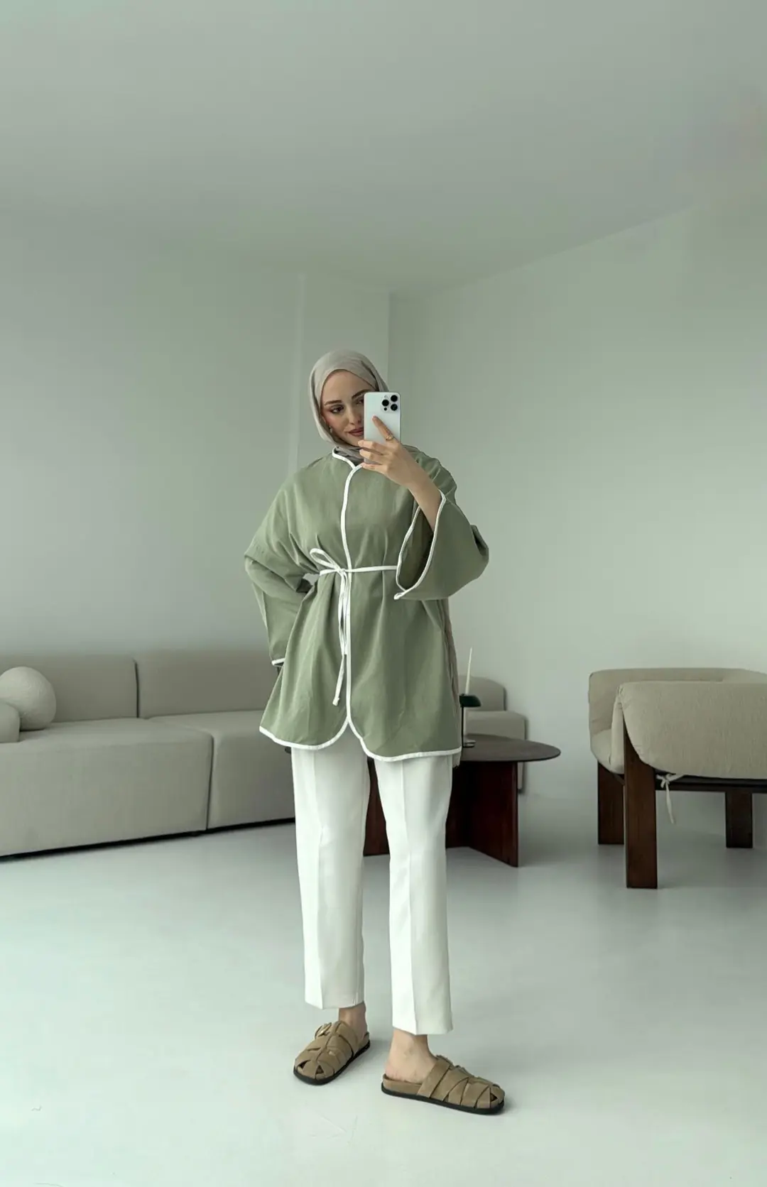 Seyyar Kemerli Kimono Çağla