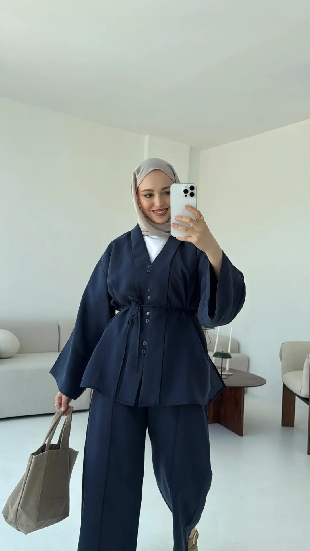 Şal Yaka Düğmeli Takım Lacivert