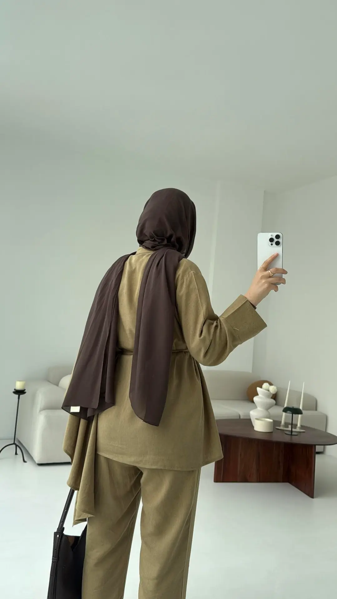 Volanlı Kimono Takım Olive