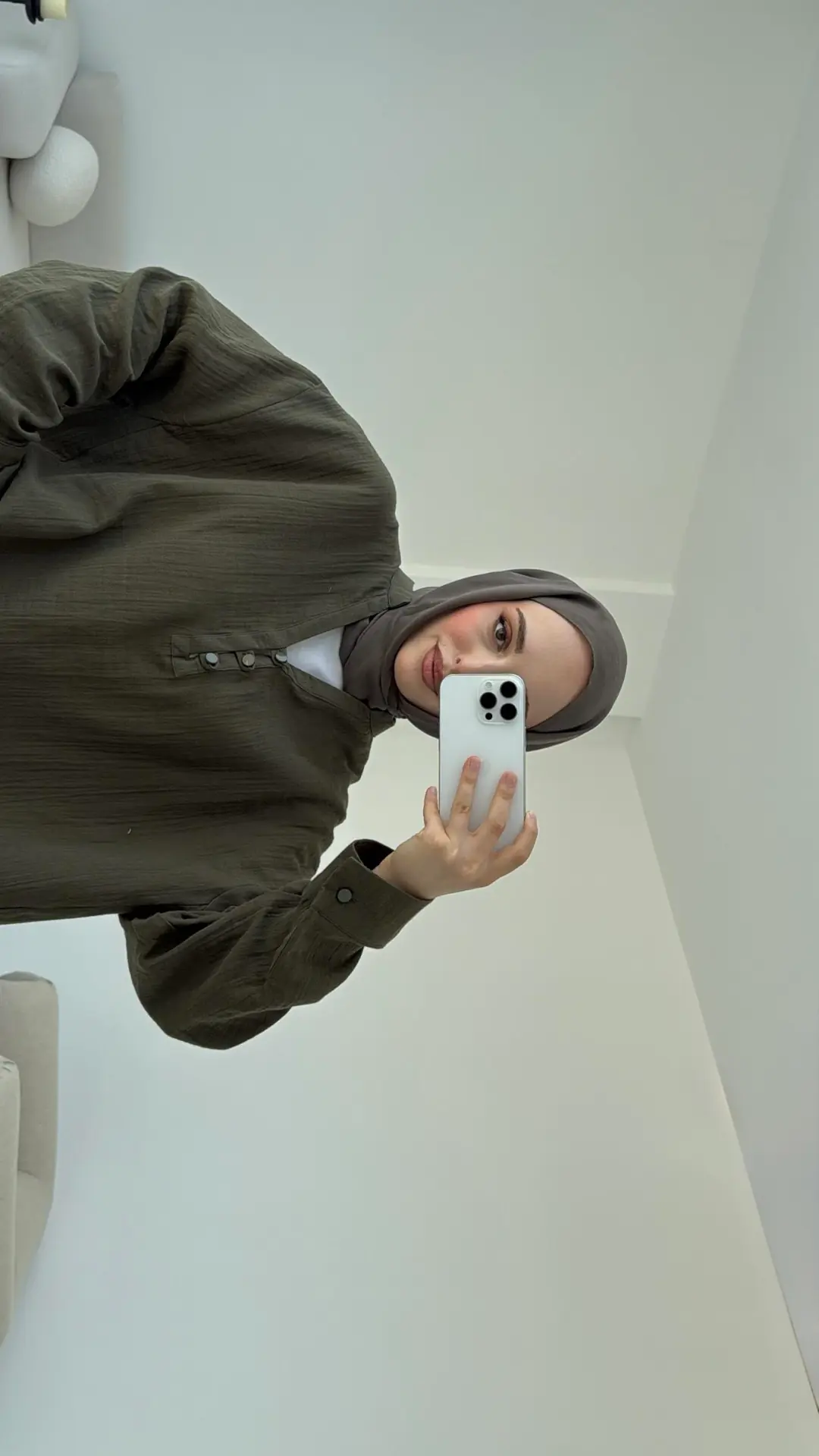 Müslin Düğmeli Gömlek Haki