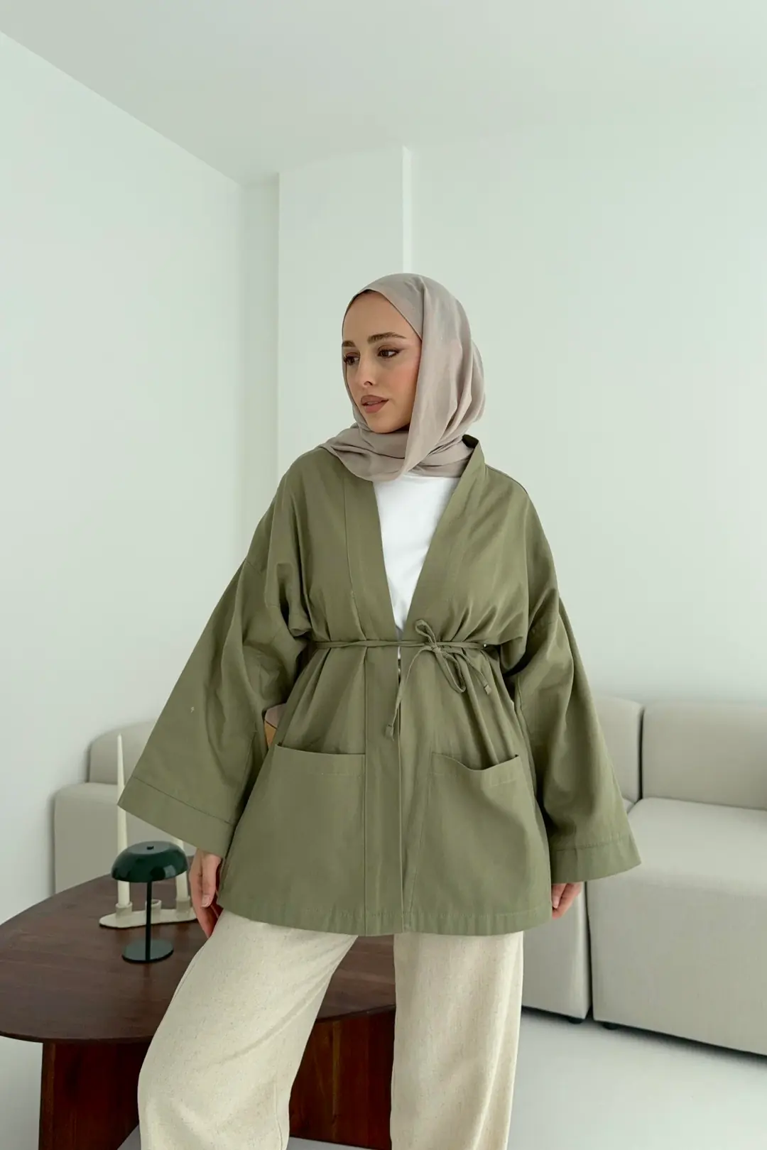 Pamuk Gabardin Kimono Cagla