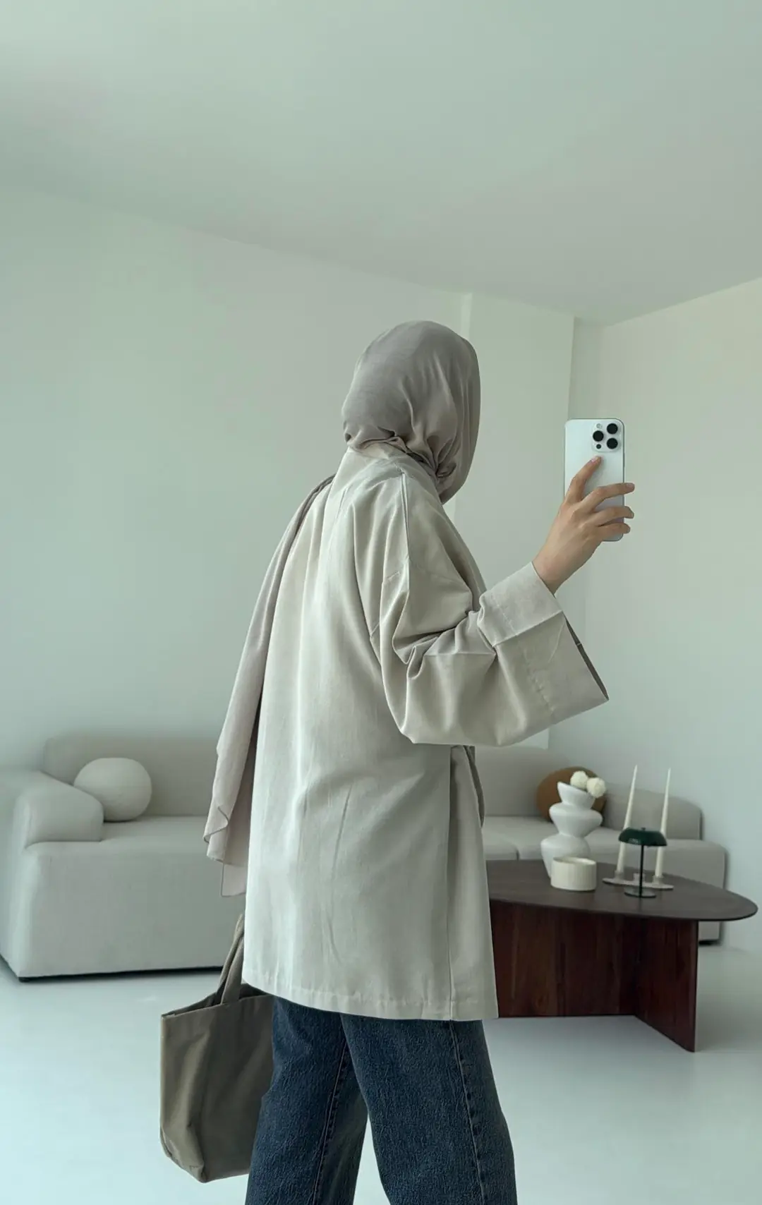 Pamuk Keten Yandan Bağlamalı Kimono Taş