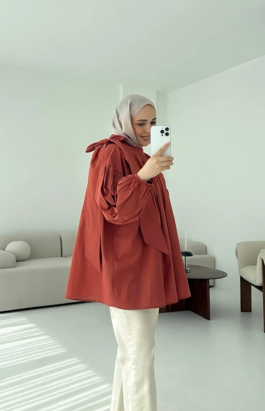 Detaylı Pens Gömlek Kiremit