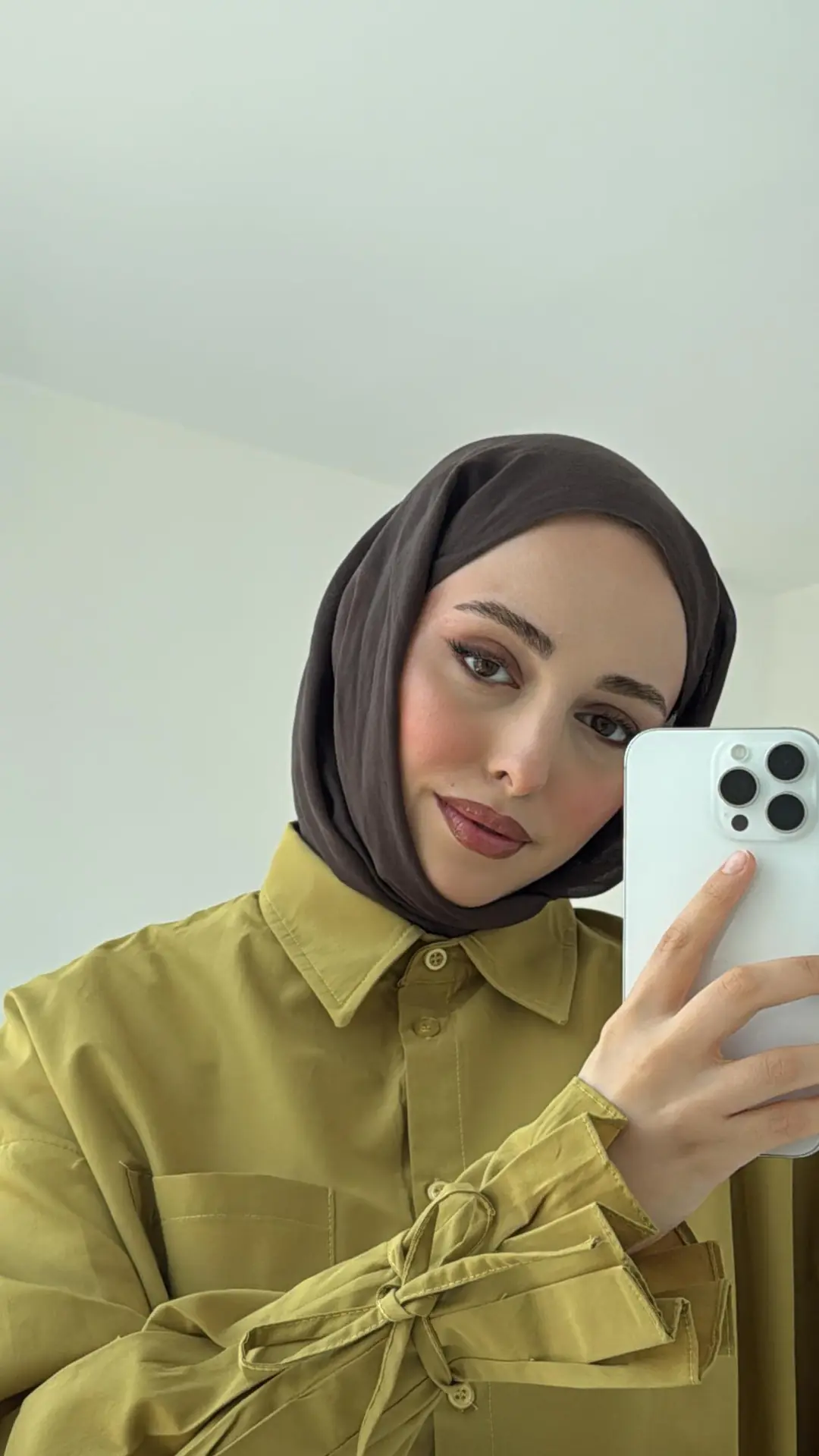 Kol Detay Tasarım Gömlek Olive