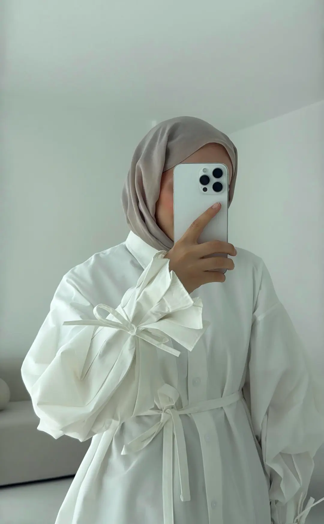 Kol Detay Tasarım Gömlek Beyaz